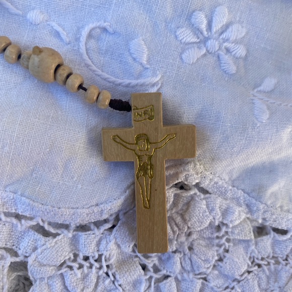 Other - Handmade Rosary Necklace with St Benedict Crucifix Cross